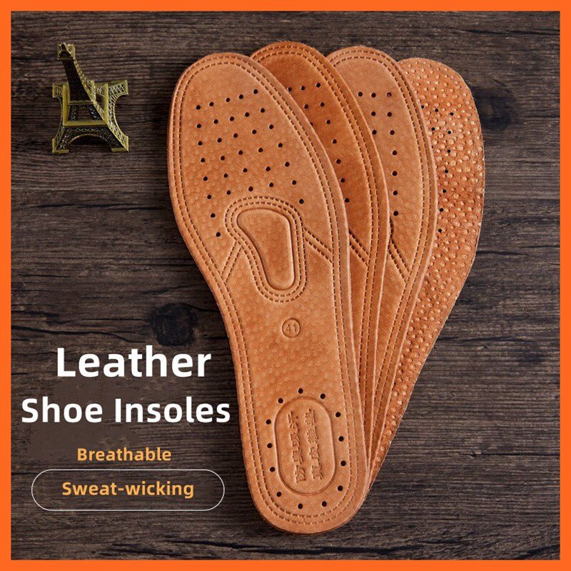 牛革インソール靴男性女性快適な消臭カジュアル革インソール足品質本革フラット靴底