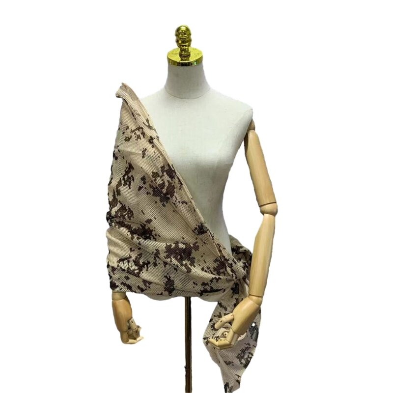 Mens Shemagh Scarves Keffiyeh Square Scarf Camouflage Mesh Net Arab Face Scarf