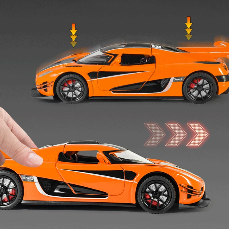 รถของเล่นโมเดลซูเปอร์คาร์อัลลอยสำหรับเด็กรุ่น Koenigsegg 1 1: 1ใหม่1:24