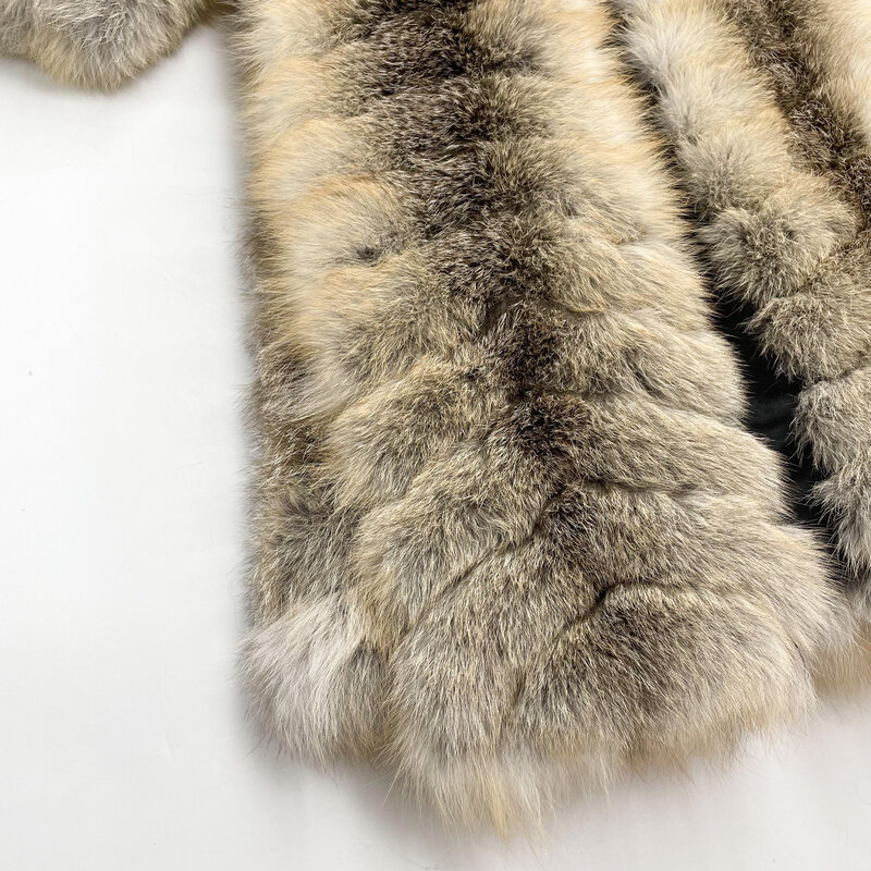 Homens Viagem De Inverno Real Golden Island Fox Fur Coats Full Pelt Extra Longo Grosso Casaco Fofo