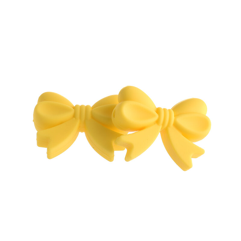 10Pcs Silicone Beads DIY Baby Teething Bow Tie Beaded Pacifier Chain Necklace Bracelet For Nursing Teether Pearls Chew Safe Toy