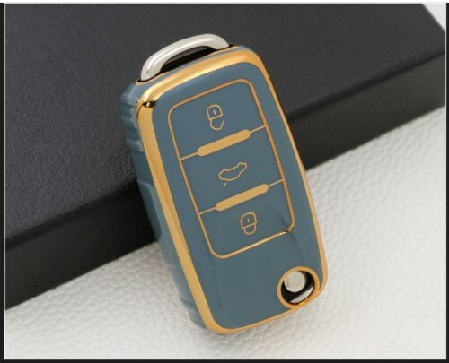Sarung kunci mobil karet TPU sarung kunci otomatis untuk Volkswagen Passat Polo Golf Bora CC TIGUAN TOURAN