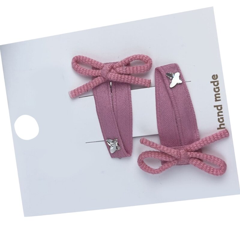 2 個三つ編みヘアクリップホットガールキャンディーカラー小さなちょう結び形状ヘアバレッタポニーテールヘアバレッタ女の子のためのドロップシッピング