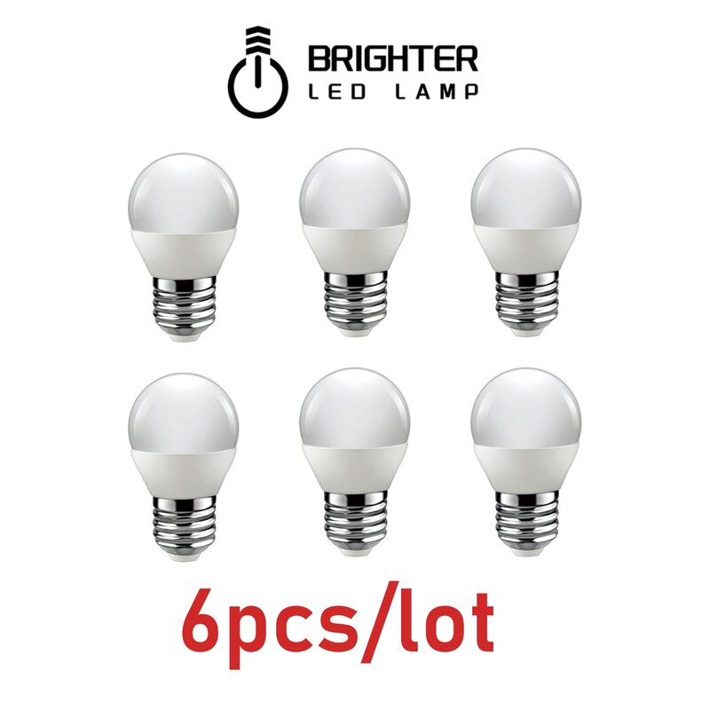 Lâmpada LED para decoração de casa, lâmpada de escritório, G45, 3W-7W, AC 220-240V, E14, E27, B22, 3000K, 4000K, 6000K, 6pcs por lote