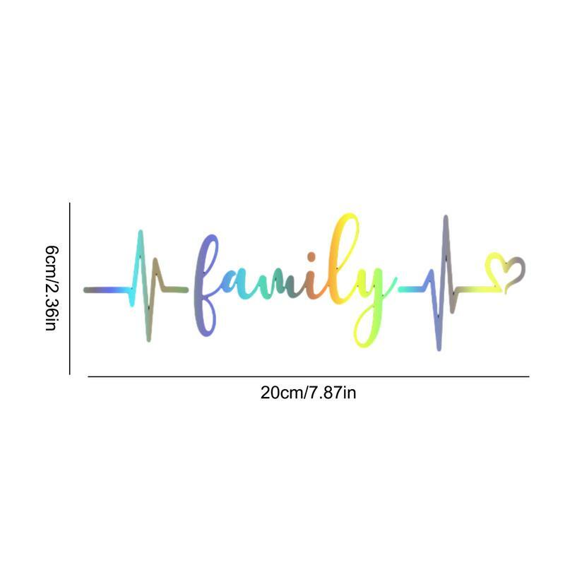Family Heartbeat Car Stickers Family Heartbeat Die Cut Car Window Decal Exquisite Fashionable Car Body Rear Window Decals For