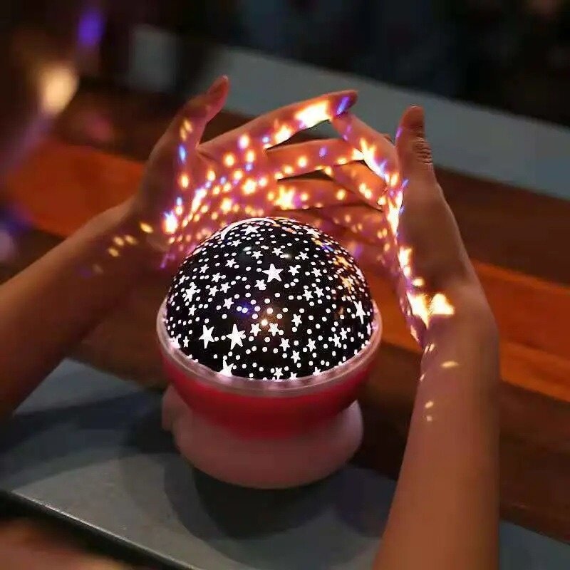 Lampada da notte Universe Starry Sky Light lampada per bambini girevole Moon Galaxy proiettore luce da tavolo novità per bambini regalo raggio cosmico