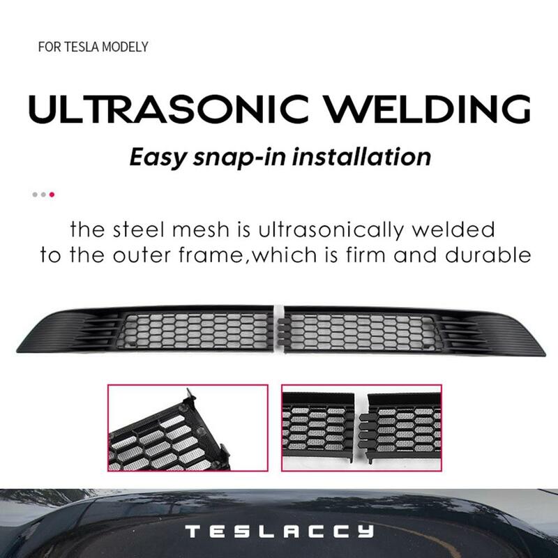 For Tesla Model Y Car Lower Bumper Anti Insect Net Anti Dust Proof Inner Vent Grille Cover Insect-proof Front Cover Inlet