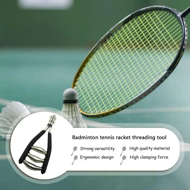 라켓 스트링 가이드 도구 테니스 라켓 스트링 도구 라켓 수리 수공구, 용수철 로드 배드민턴 라켓 클램프