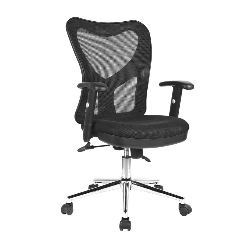 Офисное кресло с хромированной основой, выполненное в классическом стиле черного цвета для комфортной и стильной работы. Стильно современный