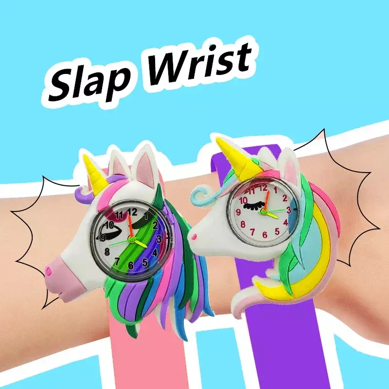 Cute Children Slap Watches Student Clock Baby Learn Time Toy 1-15 Years Old Kids Watches for Girls Boys Birthday Christmas Gift