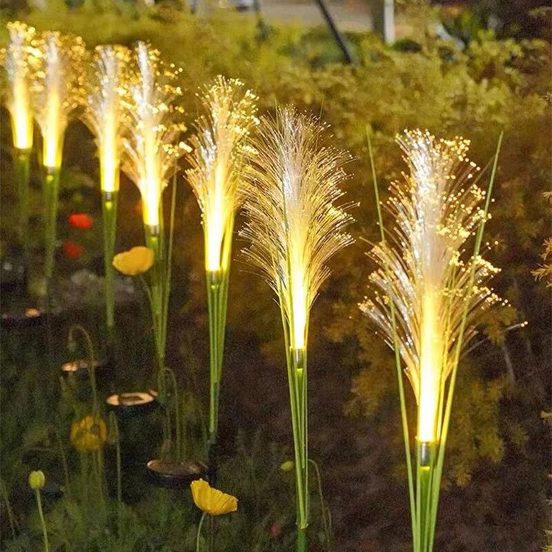 Solar LED Reed/ Fiber optic Fairy Lights decorazione del giardino all'aperto luci del percorso del prato per Patio Yard Party decorazioni natalizie