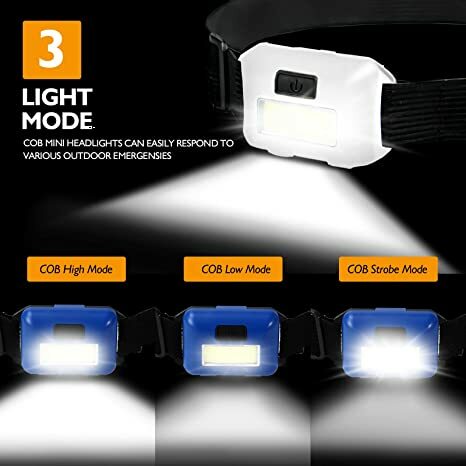 Lampu Depan LED Senter Kepala COB Portabel Lampu Depan Baterai Mini Senter Kemah Tahan Air untuk Kemah Luar Ruangan Lampu LED