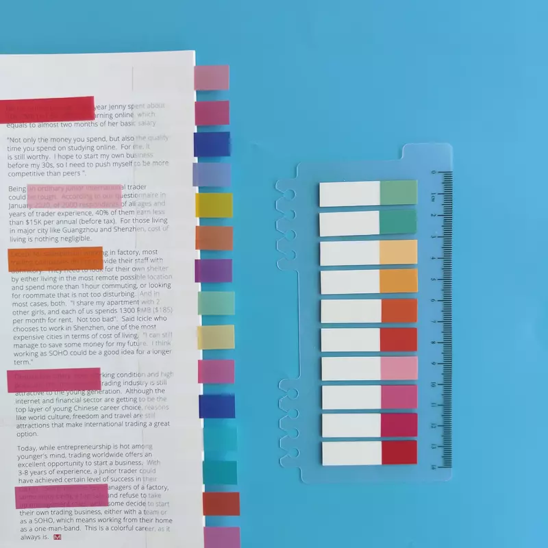 Transparente Sticky Notebook Pads, Postou Adesivos, Limpar Bookmark, Leia Livro, Papelaria, Material Escolar, 200 Folhas