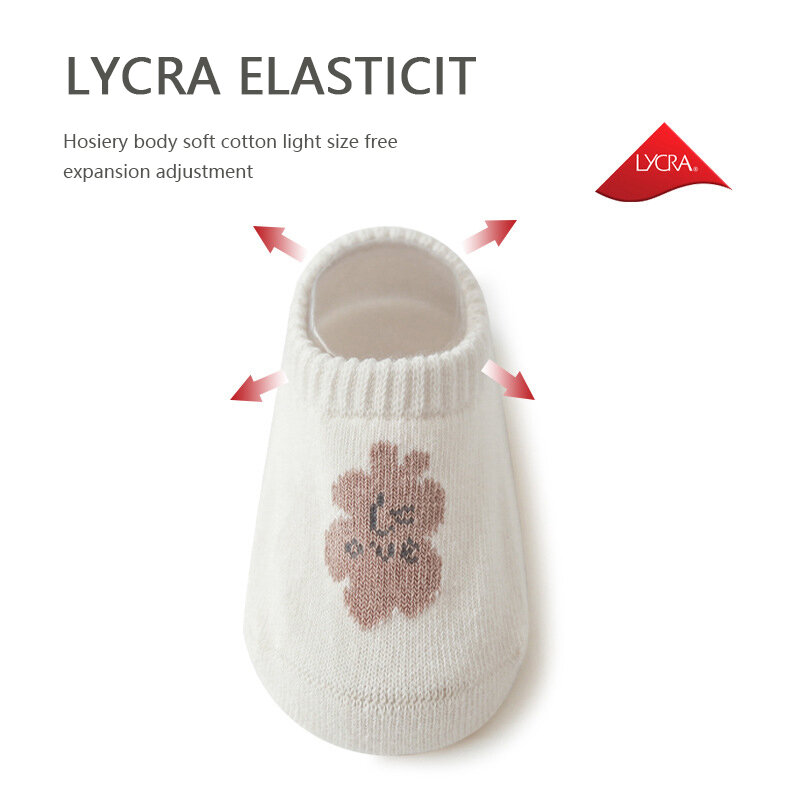 Modamama bebê recém-nascido meias de piso de silicone completo meias antiderrapantes macio respirável algodão bonito priting anti derrapante tornozelo meia