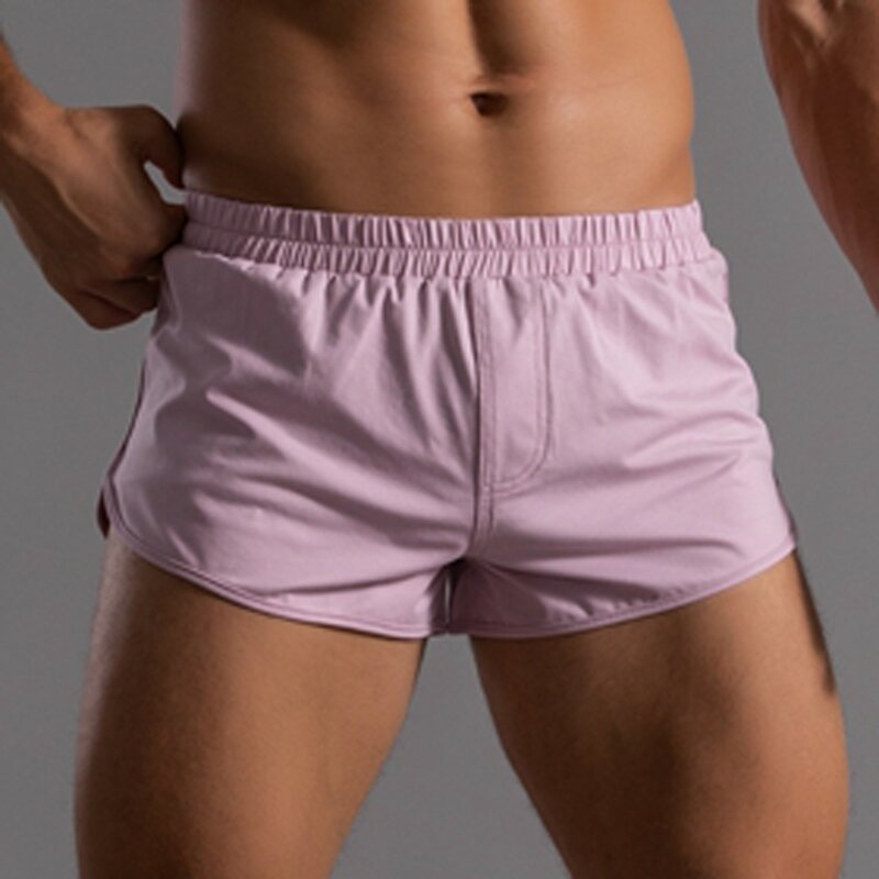 Celana Boxer katun pria celana pendek Boxer rumah elastis seksi celana Boxer pria sejuk celana dalam pria celana dalam nyaman