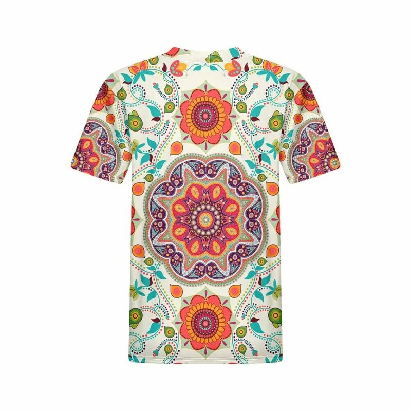 Moda uliczna elegancka koszulka damska z kwiatami i nadrukiem letnie 2024 nowe bluzki z krótkim rękawem