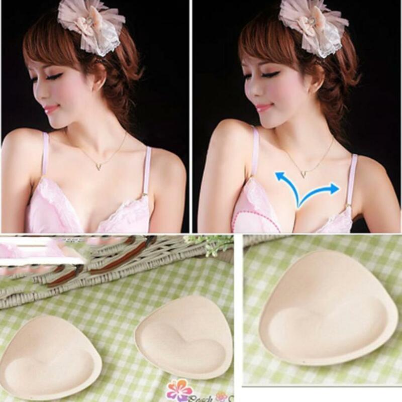 Women Triangle Cups Bikini Sports Bra Pad Chest Push Up Insert Foam Pads Swimsuit Padding Accessories