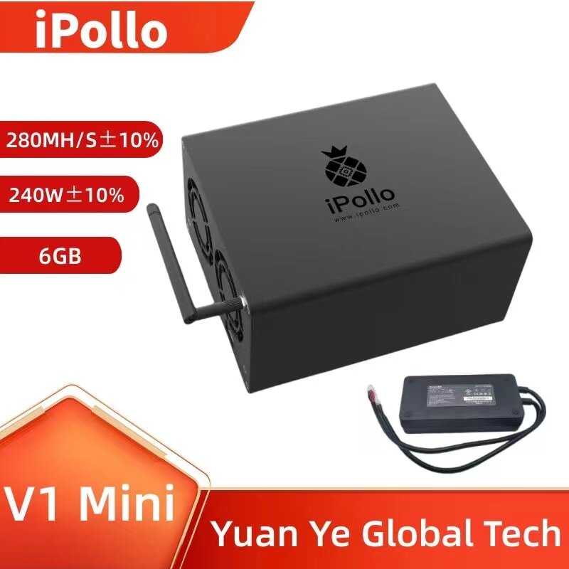 IPollo V1 미니 와이파이 ETHW ETC ZIL 채굴기, PSU 및 오렌지 파이 포함, 280M, 220W, 6GB 메모리, 신제품