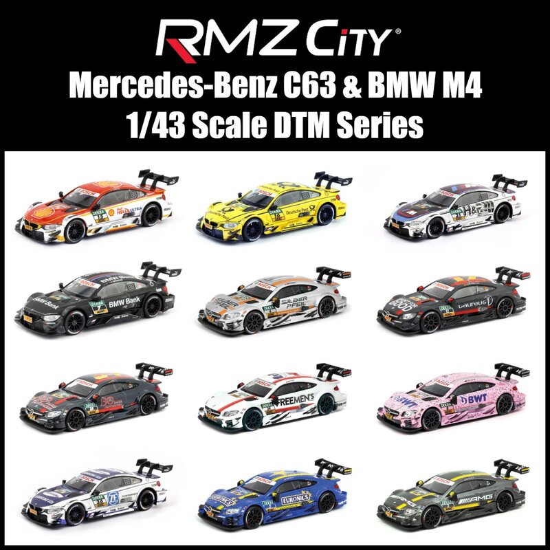 RMZ City Toy Diecast Vehicle Model BMW M4 DTM Super Factory Team Racing Sport Car, Colección educativa, exhibición de regalo, escala 1:43