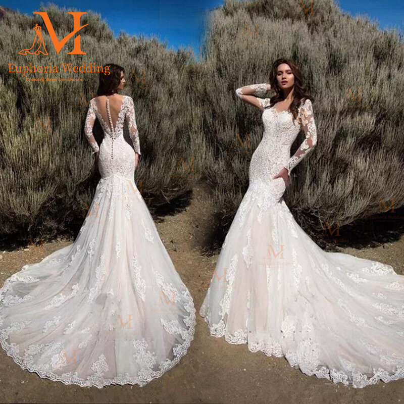 Женское свадебное платье It's yiiya, белое платье невесты с длинным рукавом и цветочным принтом на лето 2023