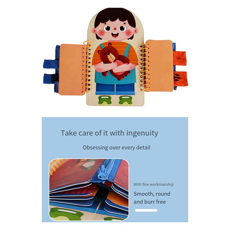 1 Stück mehr schicht iges Holz beschäftigt Board Kindergarten Praxis Dressing und praktische Fähigkeit Früher ziehung Spielzeug