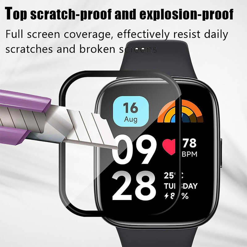 1/3/5 Stuks 3d Gebogen Composiet Film Voor Redmi Horloge 3 Actieve Smart Watch Screen Protector Film Full Screen Protector Niet Glas