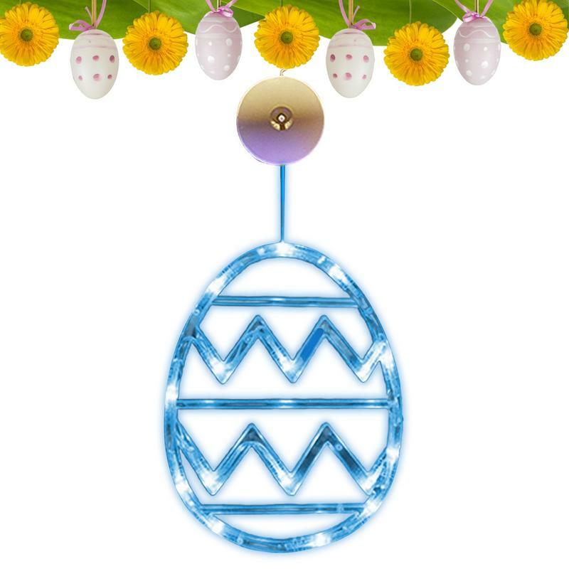 Easter Window Lights Decorations Happy Easter Window Lights With Suction Cup Colorful Hangings String Lights Battery Operated