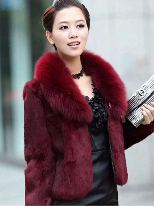 Manteau en fourrure naturelle pour femme, veste en renard chaud, optique moelleuse élégante, dames à la mode, véritable G538