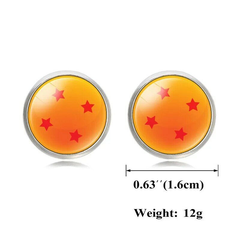 FIMAODZ Anime 7 stelle palline gemelli per uomo Cabochon di vetro di alta qualità squisita camicia maschile gemelli bottoni drago lupo