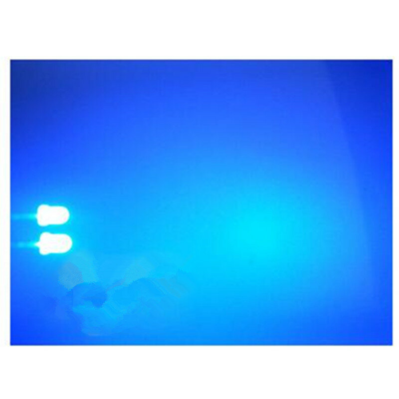 Fosco LED Lâmpada Beads, Cabelo Branco Azul Mist Foot, F3 Cabelo Azul Luz, Diodo Emissor de Luz, Diodo Especial, 3mm, 50Pcs
