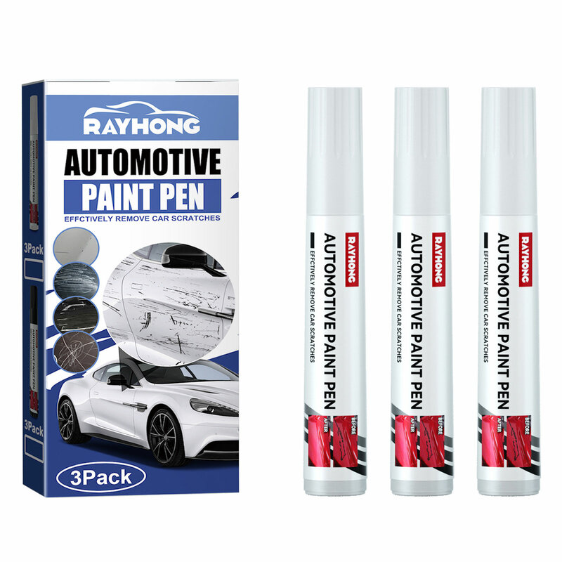 Car Scratch Repair Paint Pen, Auto Touch Up Canetas para Arranhões de Carro, Removedor Claro, Paint Care, Remendo Caneta de Pintura, 3 Pcs