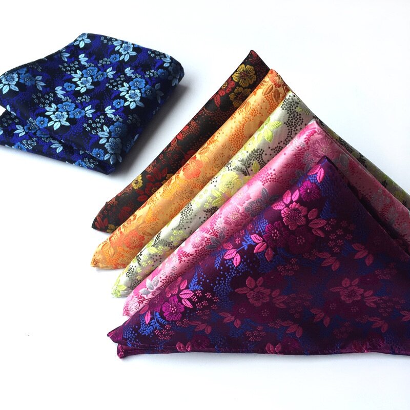 High Quality Men's Handkerchief Floral Flower Pocket Square Hanky Prom Wedding Party Chest Towel Hankies Gift