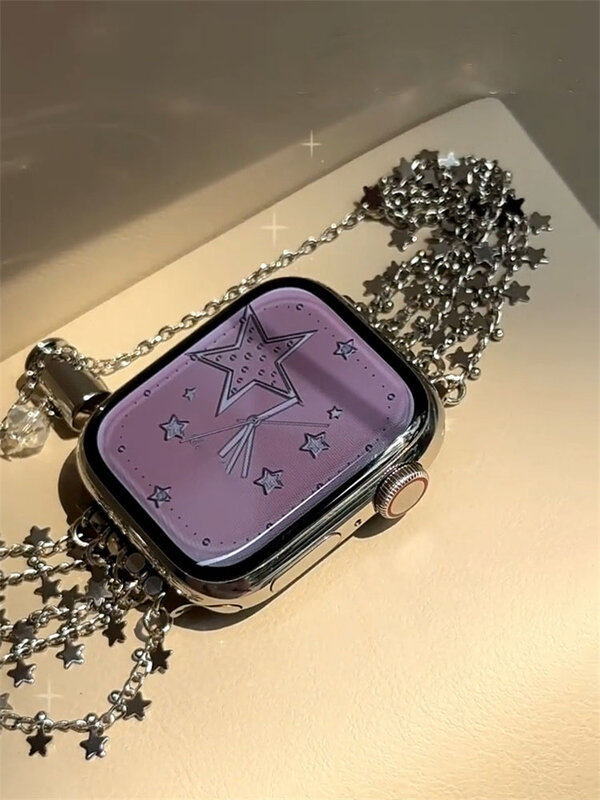 Correa de Metal con borlas para Apple Watch, Correa de lujo de estrella para Apple Watch Ultra 2, Correa Retro Para Mujer de 49, 45, 44mm, 41, 42, Serie 9, 8, 7, SE, 6, 5