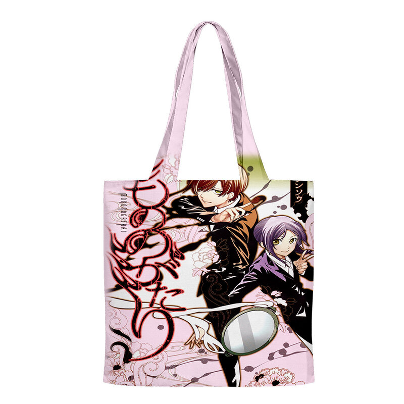 Mononogatari anime 2023 novo saco sacos de compras reutilizáveis ombro shopper sacos bolsa casual