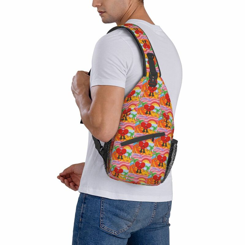 Bad Design Crossbody Sling Bag Cool Chest Bag Cute Bunny Shoulder Backpack Daypack for Travel Hiking Camping Satchel
