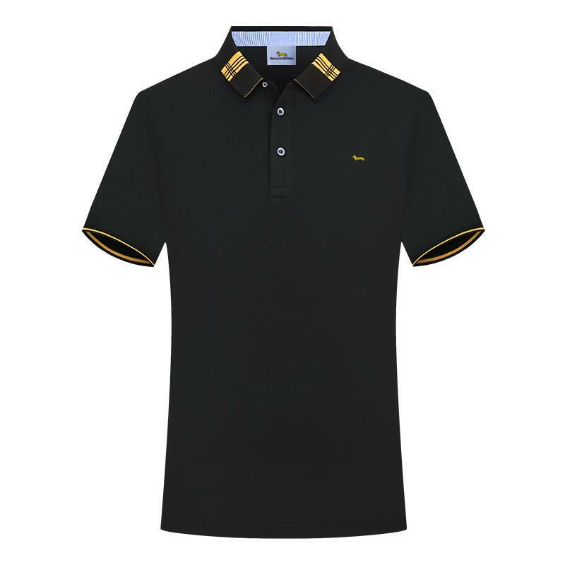 New Summer Polo Shirt Men Casual Slim Fit Cotton Breathable Solid Short Sleeve Embroidery Harmont Men's Shirt Blaine