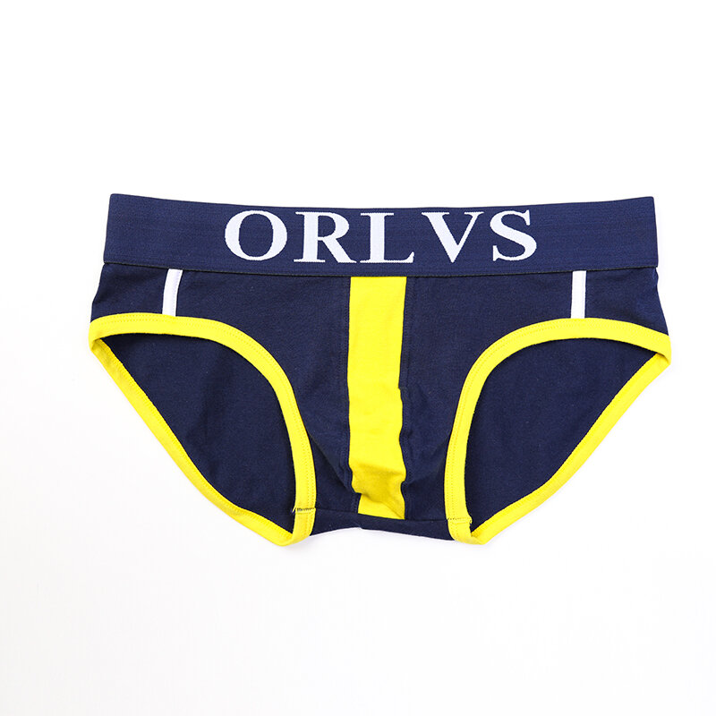 ORLVS – sous-vêtements Sexy pour hommes, Slip Jockstrap avec poche, culotte en coton, Slip Sissy pour Gay