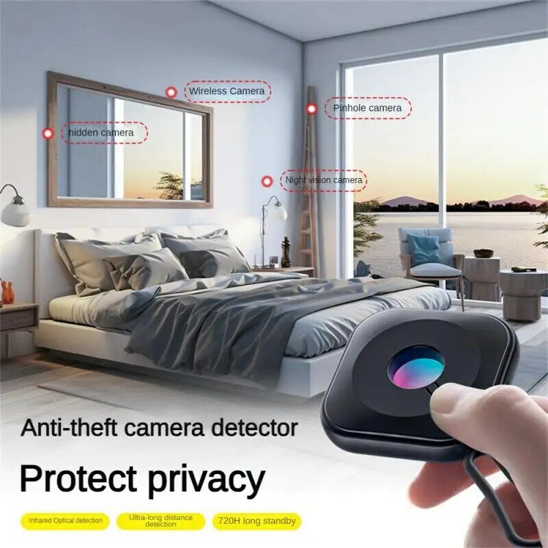 Detector de cámara anticámara para Hotel, escáner antiespionaje, Mini Detector infrarrojo portátil de viaje, antimonitoreo de seguridad