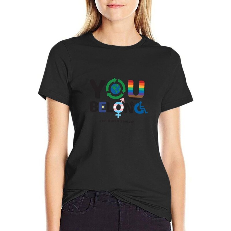 Je Hoort Bij Logo T-Shirt Plus Size Tops Zomerkleding Oversized Hippie Kleding Vrouw T-Shirts