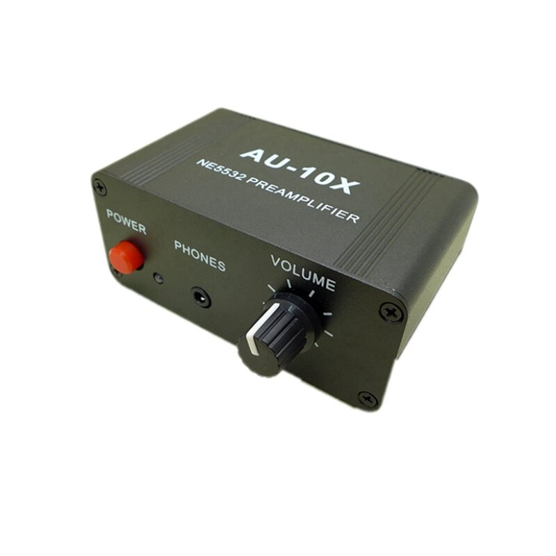 AU-10X wzmacniacz przedwzmacniacza NE5532 wzmacniacz słuchawkowy wzmocnienie 20Db RCA 3.5MM regulacja głośności wtyczka EU