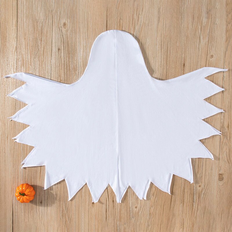 Милая Детская накидка ужасов на Хэллоуин плащ аниме без лица Косплей костюмы призрак белая кисточка плащ унисекс костюм на Хэллоуин полный комплект