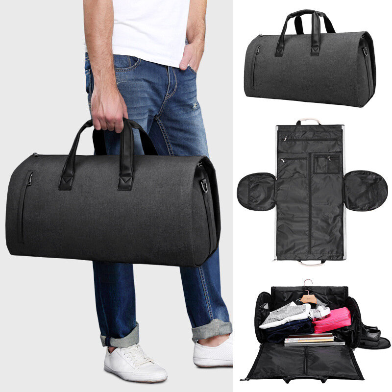 Sacos de vestuário conversíveis para viagens, mochila de grande capacidade com bolsa de sapatos, bagagem Weekend Business Trip Carry On Tote, XM130