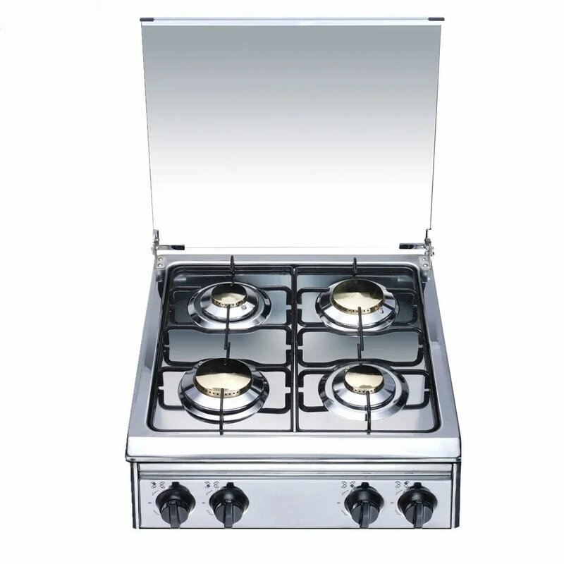 Outdoor used 4 burners portable gas stove cooktop gas range for comping table cooking range with tempered glass cover