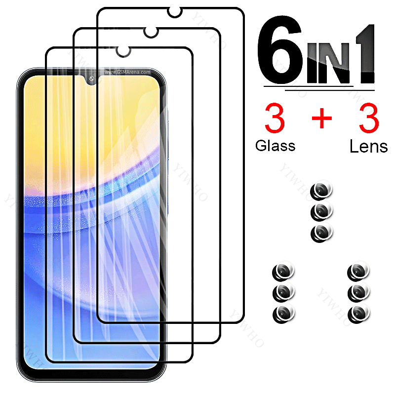 Protective Glass for Samsung Galaxy A15 5G 4G Screen Protector Camera Lens Tempered Glass Full Coverage Protective Film A 15