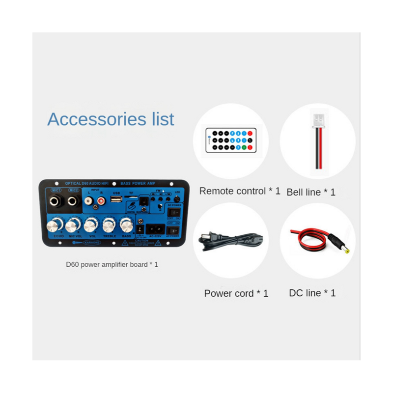 Samochodowy Bluetooth wzmacniacz cyfrowy pokładzie podwójny mikrofon Bluetooth 5.0 wzmacniacz Stereo Subwoofer wzmacniacz do Karaoke wtyczka ue