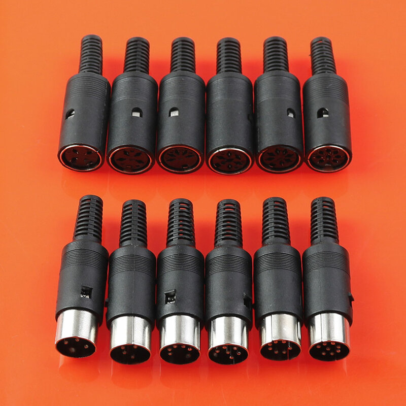 JCD DIN 3pin 4pin 5pin 6pin 7pin 8 Pin Male Female Plug Jack Socket Solder Connector Chassis Cable Mount With Plastic Handle