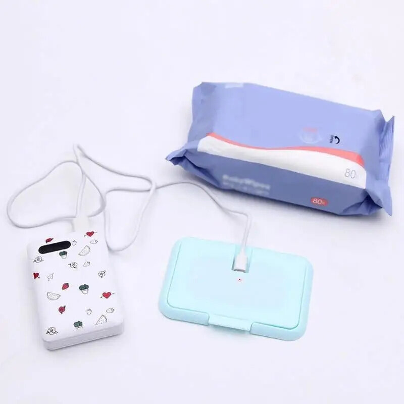 Portátil Baby Wipes Aquecedor, Dispensador de Toalha Molhada Térmica, Guardanapo USB, Aquecimento Box Cover, Casa, Carro, Mini Tissue Paper Warmer