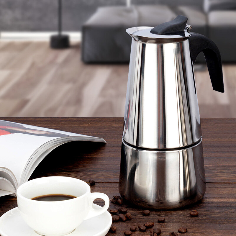 Roestvrijstalen Kookplaat Espresso Koffiezetapparaat 2/4/6/9 Kopje Moka Pot Koffie