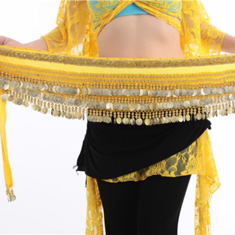 Belly Dance 248 Yuan Flannelette Waist Chain Dance Practice Hip Scarf Indian Dance Performance Weighted Waist Scarf