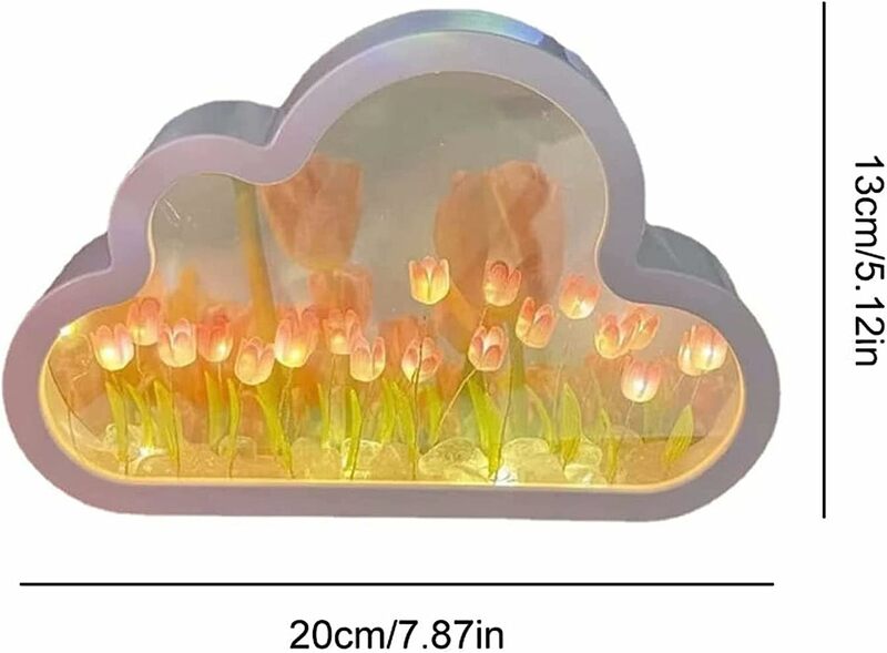 ของเล่นดอกทิวลิปสำหรับเป็นของขวัญทิวลิปคืนดอกไม้เทียมห้องนอนนอนหลับตกแต่งแบบ DIY เมฆทิวลิป